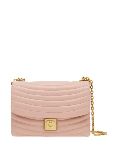 Ferragamo Gancini Quilted Shoulder Bag In Pink