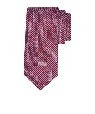 Ferragamo Gancini Regimental Print Silk Tie In Multi