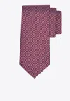 Ferragamo Gancini Regimental Print Silk Tie In Multi