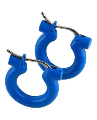 Ferragamo Gancini Resin Hoops In Blue