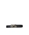 Ferragamo Gancini Reversible Adjustable Belt In Black
