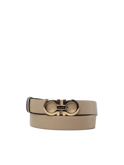 Ferragamo Gancini Reversible And Adjustable Belt In Multi