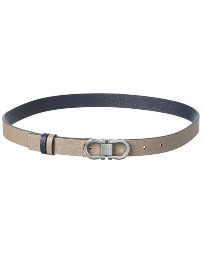 Ferragamo Gancini Reversible & Adjustable Belt In Brown