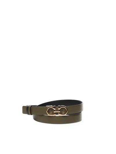 Ferragamo Gancini Reversible And Adjustable Belt In Multi