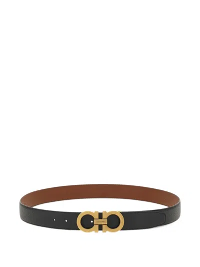 Ferragamo Gancini Reversible And Adjustable Belt In Multi
