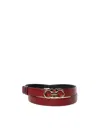 Ferragamo Gancini Reversible And Adjustable Belt In Red