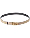 Ferragamo Reversible Gancini Calfskin Leather Belt In Beige