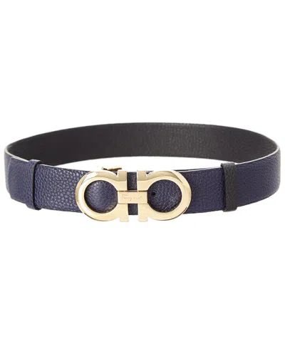 FERRAGAMO FERRAGAMO GANCINI REVERSIBLE & ADJUSTABLE LEATHER BELT