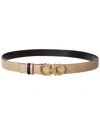 Ferragamo Gancini Reversible & Adjustable Leather Belt In Black