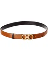 Ferragamo Reversible And Adjustable Gancini Belt In Black