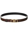 Ferragamo Gancini Reversible & Adjustable Leather Belt In Black