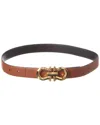 Ferragamo Gancini Reversible Leather Belt In Brown