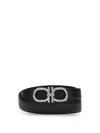 Ferragamo Men Gancini Reversible Belt In Black