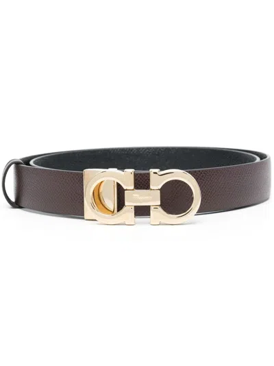 Ferragamo Gancini  Reversible Belt 25mm In Gancbrwnr