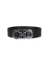 Ferragamo Reversible Belt Gancini In Black
