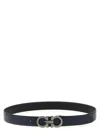 Ferragamo Reversible Belt With Adjustable Length And Metal Buckle In Black