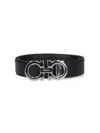 Ferragamo Reversible And Adjustable Gancini Men In Black