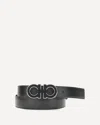 Ferragamo Reversible And Adjustable Gancini Belt In Black