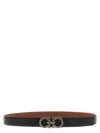 Ferragamo Black Gancini Reversible Belt In Black