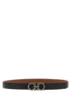 Ferragamo Black Gancini Reversible Belt In Black