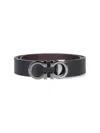Ferragamo Gancini Reversible Belt In Black