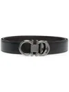 Ferragamo Logo Belt In Black