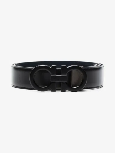 Ferragamo Double Gancio Buckle Belt In Black