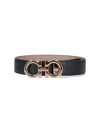 Ferragamo 'gancini' Reversible Belt In Black