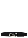 Ferragamo Reversible Belt Featuring 'gancini' Buckle In Black