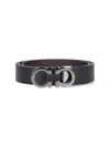 Ferragamo Black Logo Buckle Cut To Size Belt In Black  