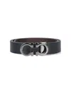 Ferragamo Black Logo Buckle Cut To Size Belt In Black