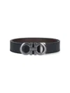 Ferragamo Gancini Reversible Belt In Blue