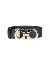 Ferragamo Leather Reversible Belt In Blue