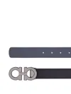 Ferragamo Reversible And Adjustable Gancini Belt In Blue