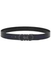 Ferragamo Gancini Reversible Belt In Blue