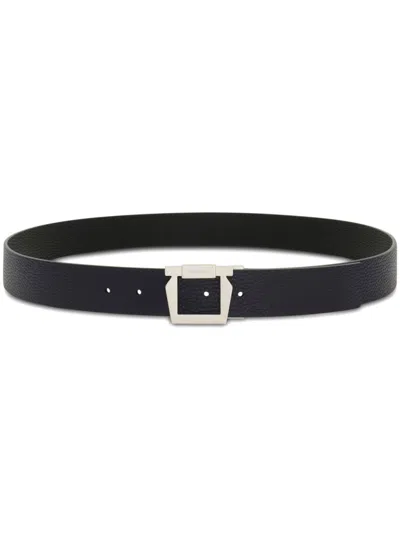 Ferragamo Gancini Reversible Belt In Midnight Blue