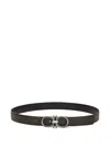 Ferragamo Reversible And Adjustable Gancini Belt In Black