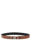 Ferragamo Reversible Gancini Belt Adjustable Length In Brown