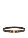Ferragamo Adjustable Gancini Reversible Belt In Brown