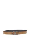 Ferragamo Brown Gancini Solid Reversible Belt In Brown