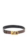Ferragamo Gancini Reversible Belt In Brown