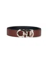 Ferragamo "gancini" Reversible Belt In Brown