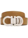 Ferragamo Gancini Reversible Belt In Brown