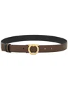 Ferragamo Gancini Reversible Belt In Brown