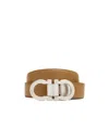 Ferragamo Gancini Reversible Belt In Brown