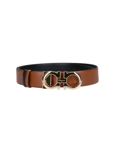 Ferragamo Gancini Reversible Belt In Ceylon Sella