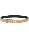 Ferragamo Gancini Reversible Belt In Grey