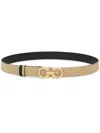 Ferragamo Reversible Gancini Calfskin Leather Belt In Grey