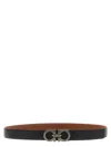 Ferragamo Black Gancini Reversible Belt In Black