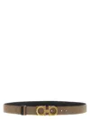 Ferragamo Multicolor Gancini Reversible Belt In Brown